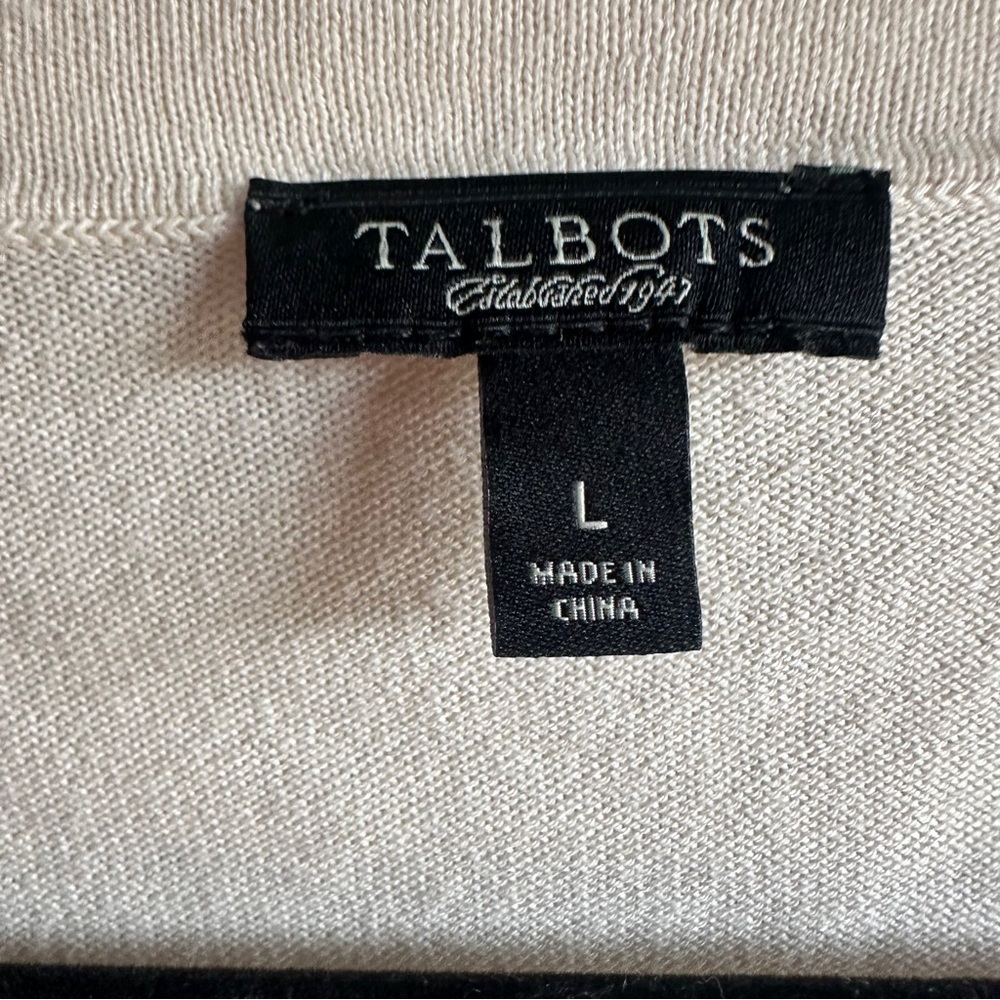 Talbots Sequin Cardigan Cream Coquette Balletcore Soft Girl Old Money Sz L - Picture 12 of 13